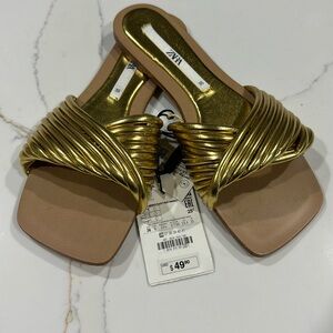 Zara gold sandals